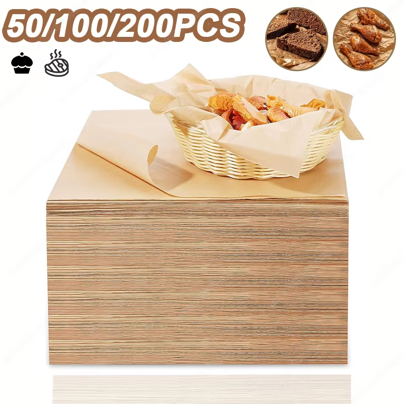 Deep Fryer Commercial - 50/100/200PCS Carta da forno Pergamena Teglia