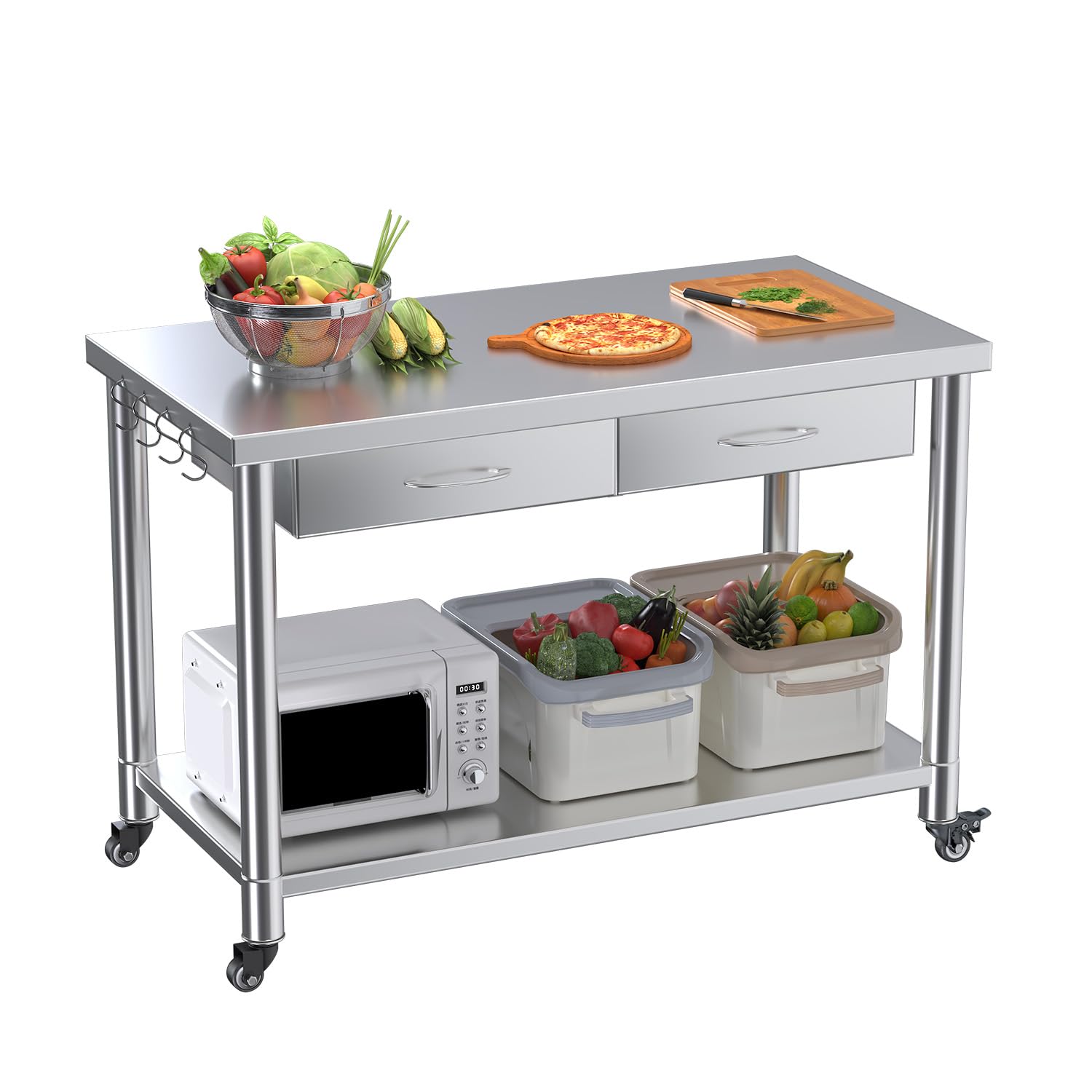 Commercial Kitchen Prep Table - Tavolo in Acciaio Inox con Cassetto,