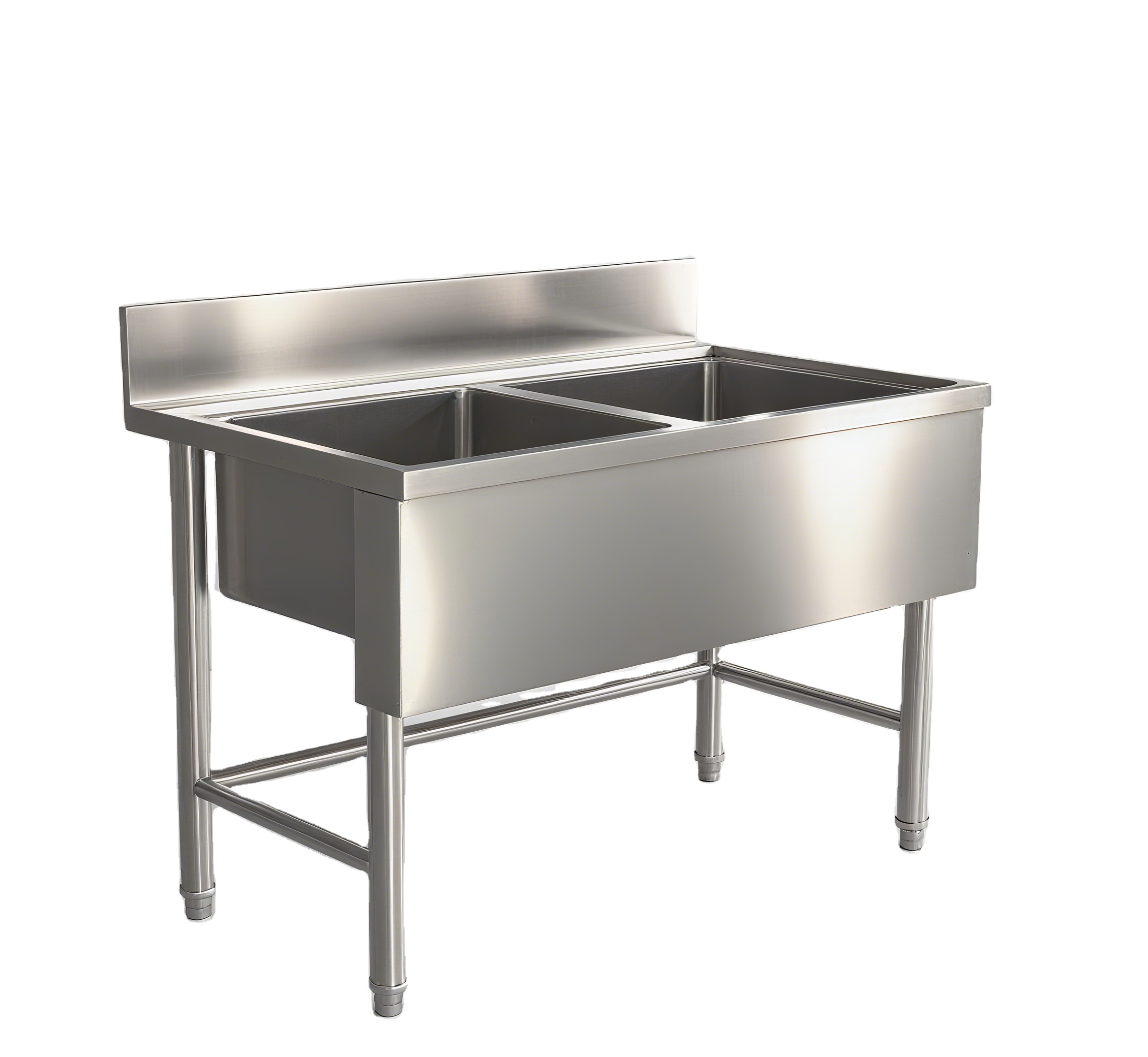 Commercial Kitchen Table - Lavello a Doppio Livello in Acciaio