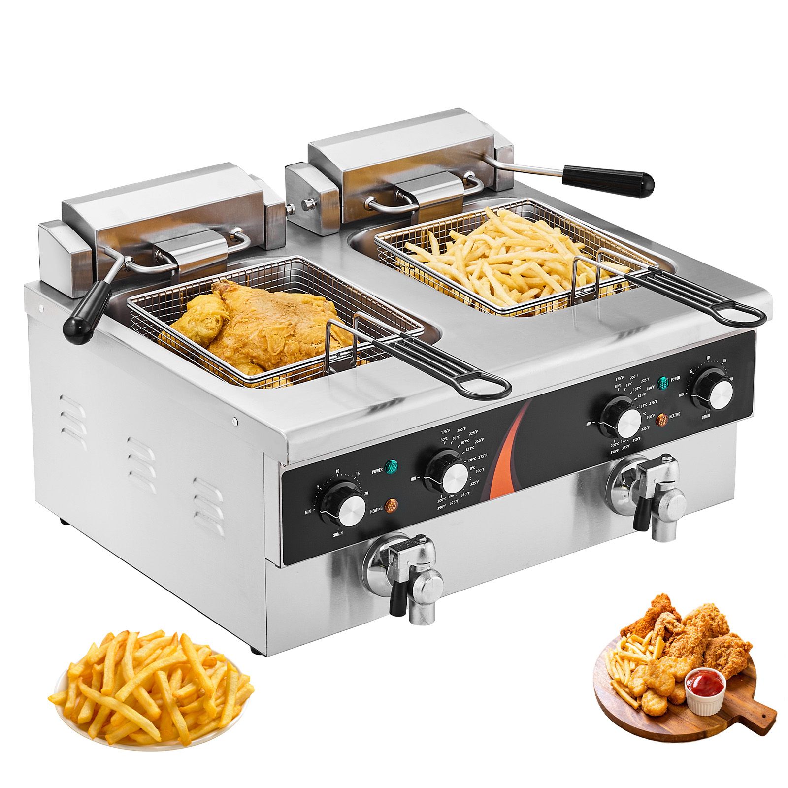 Deep Fryer Commercial - Friggitrice Commerciale da 3500W, Friggitrice Elettrica