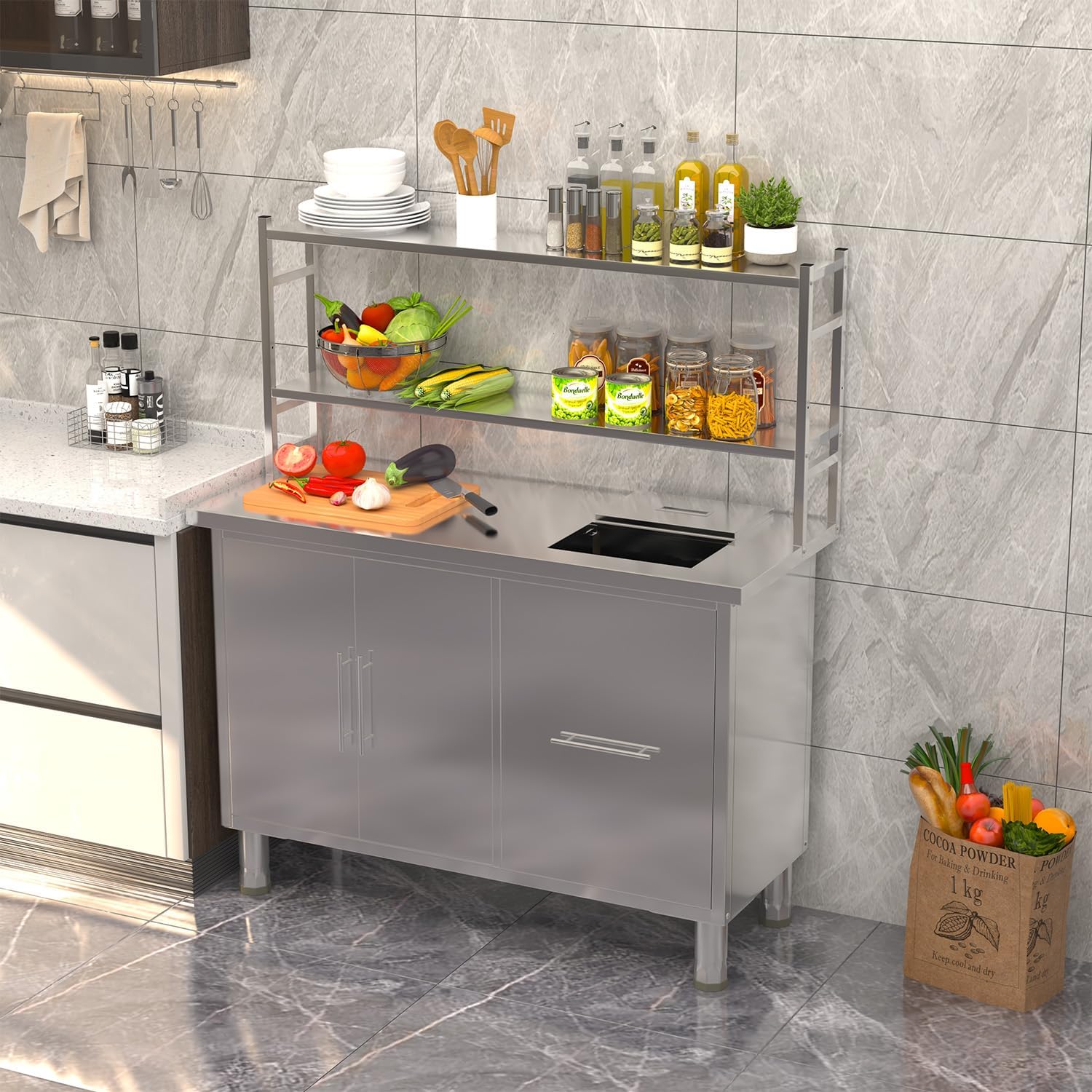 Tavolo da Preparazione in Acci - Commercial Kitchen Prep Table recensione e prezzo