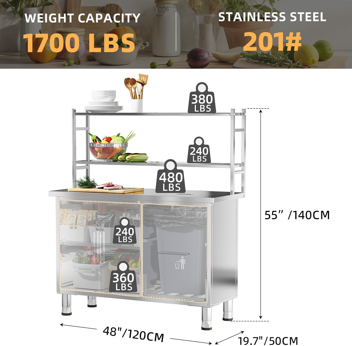 Tavolo da Preparazione in Acci - Commercial Kitchen Prep Table recensione e prezzo