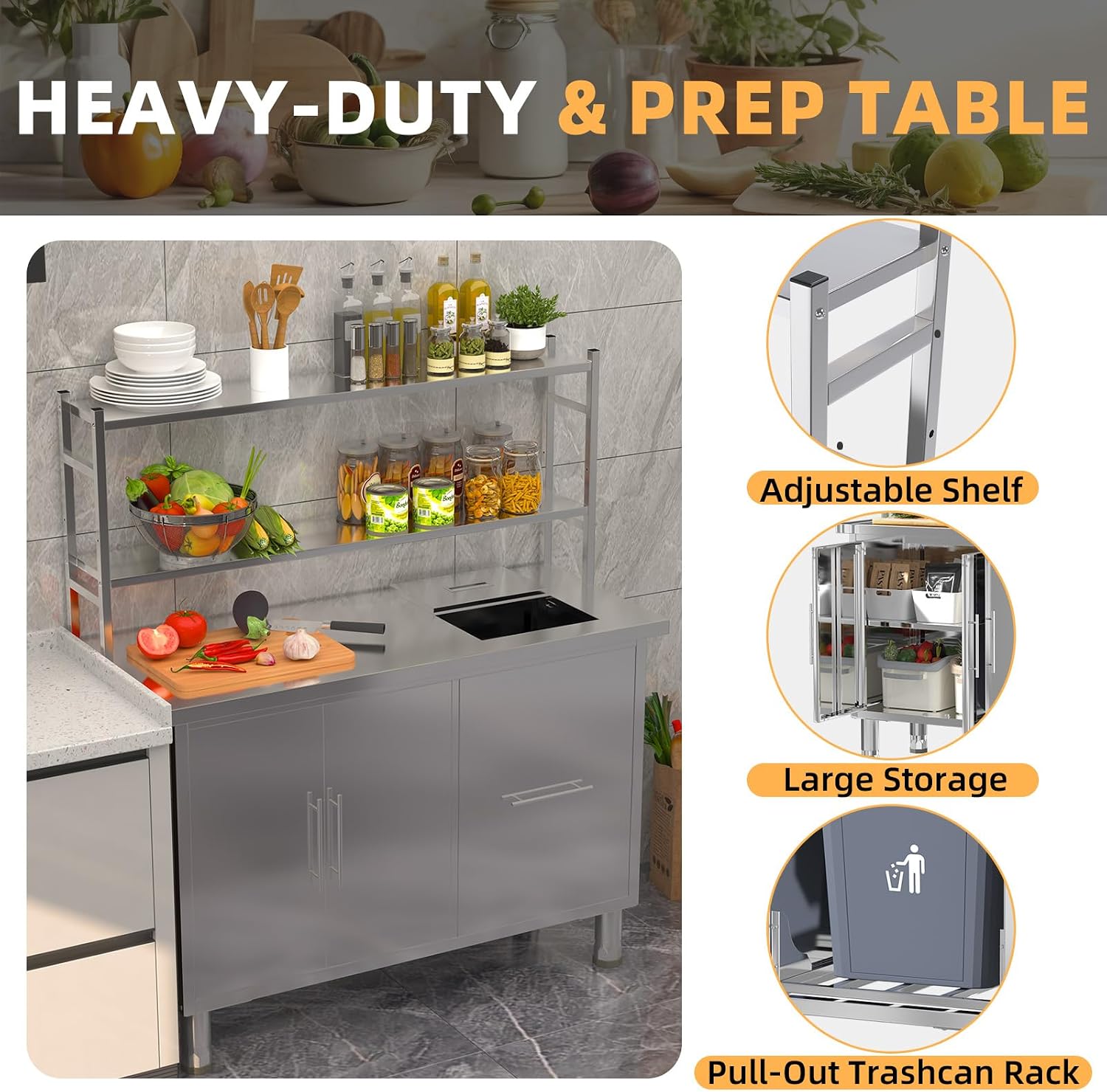 Tavolo da Preparazione in Acci - Commercial Kitchen Prep Table recensione e prezzo