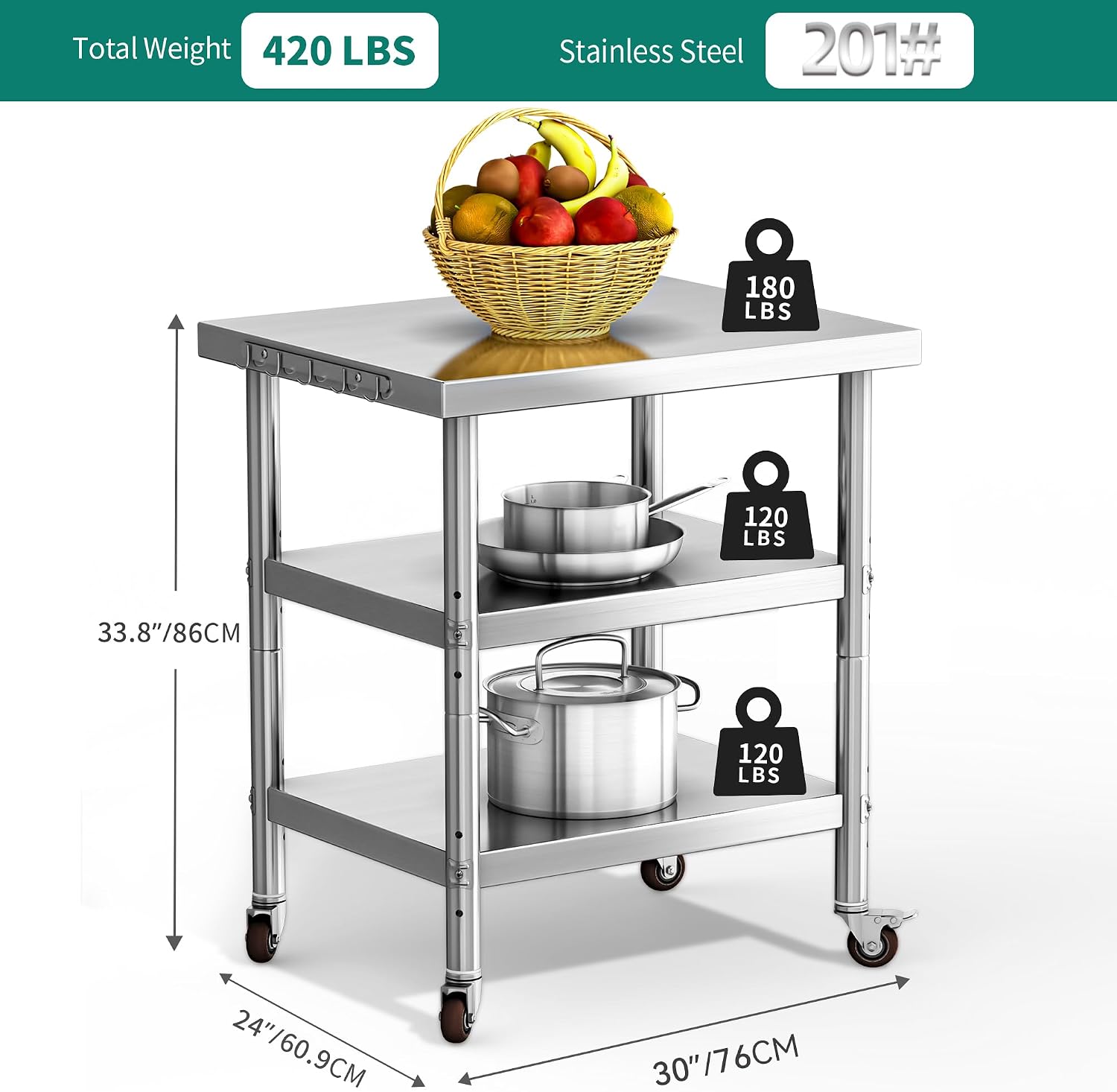 Tavolo da Lavoro in Acciaio In - Commercial Kitchen On Wheels recensione e prezzo