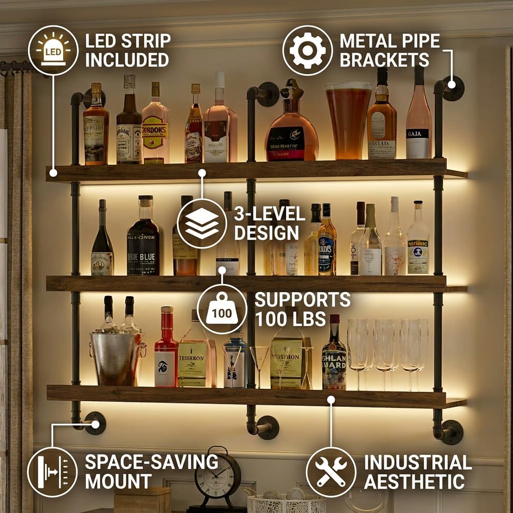 Portabottiglie da parete con l - Commercial Kitchen Lights recensione e prezzo