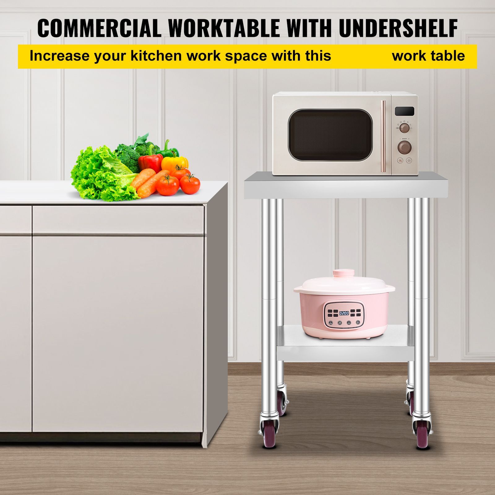 Tavolo da lavoro in acciaio in - Commercial Kitchen Prep Table recensione e prezzo