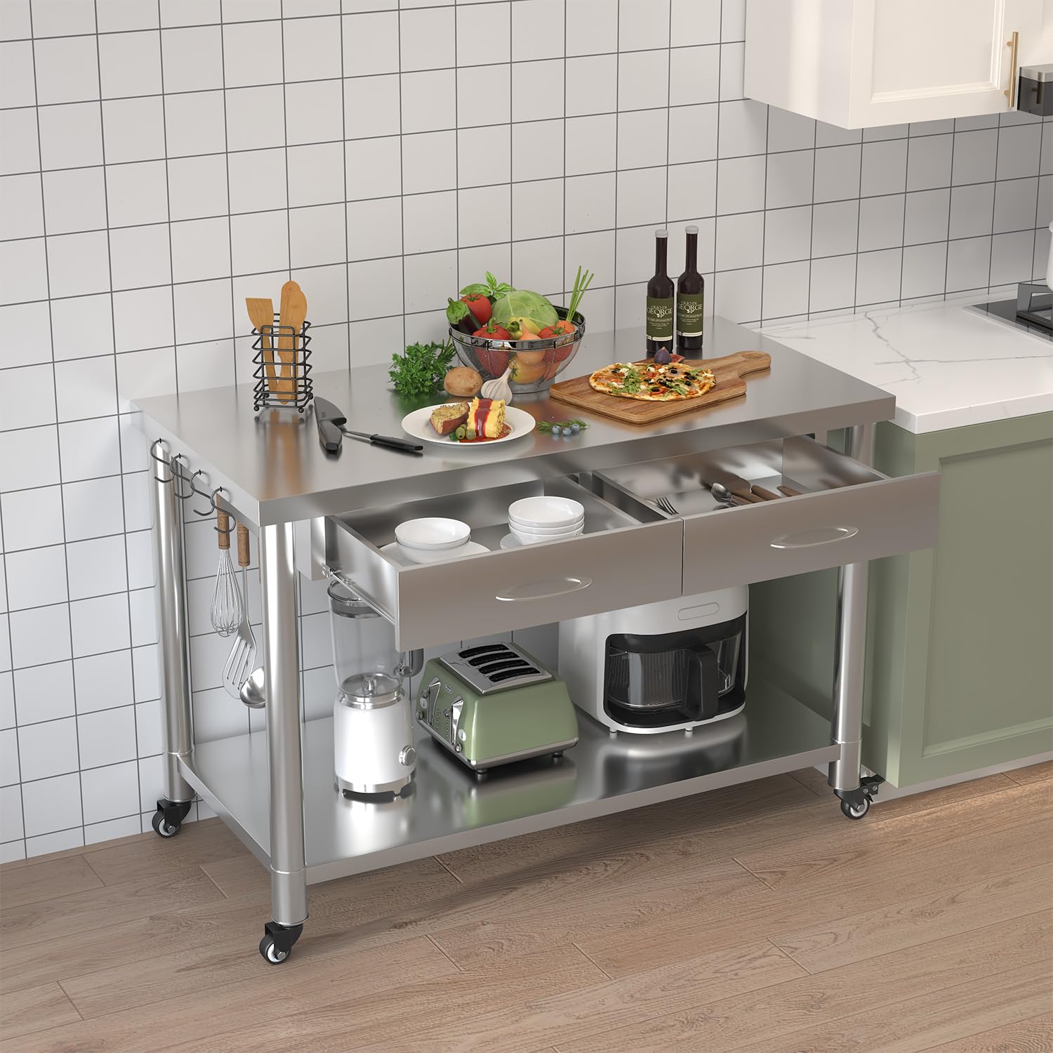 Tavolo in Acciaio Inox con Cas - Commercial Kitchen Prep Table recensione e prezzo
